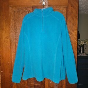 Women’s Zip-Up Fleece Jacket Size XL | Soft Cozy Lightweight Blue Layer